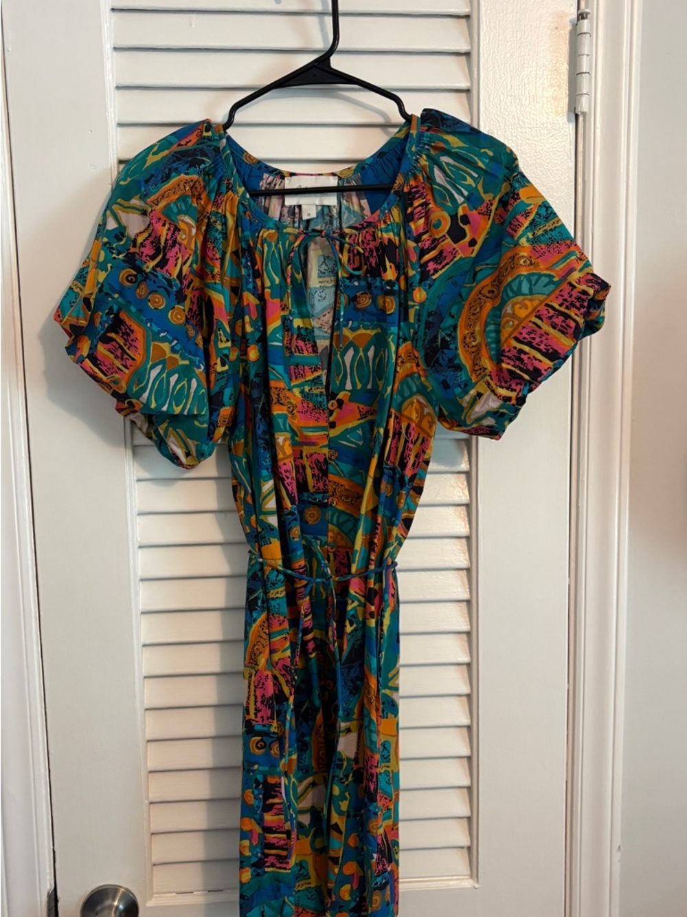 Cleobella Teal Multicolor Printed  Dress